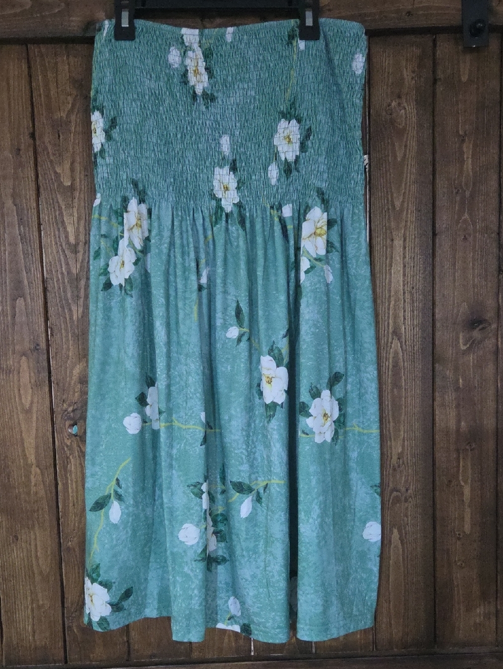 Green Floral Summer Stapless Dress‎